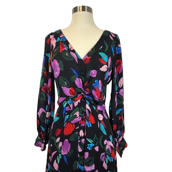 Parker Cora Midi Dress Silk Blend in Jeweled Flora Floral Print women’s Size 6 - Picture 10 of 11